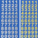 GLITTER NUMBER STICKERS Silver/Gold Self Adhesive Craft Wedding Birthday Card