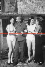 F012874 Women and German Soldier Brothel Next To Building Germany c1943 WW2