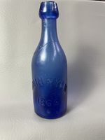 RARE 1866 JOHN RYAN COBALT BLUE SODA BOTTLE SAVANNAH GA EXCELSIOR SODA WORKS
