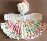 Stunning Baby Girl Romany Spanish Crochet Cardigan And Bonnet With Bows 💕