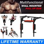 Wall-Mounted Pull Up Bar, Chin Up Bar for Home Gym, Strength Training Equipment