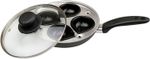 4 Cup Egg Poacher Pan Non Stick Egg Poaching Pan Aluminium Poached Egg Maker