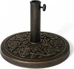 Heavy Duty 9kg Parasol Base Round Cast Iron Effect Garden Umbrella Stand