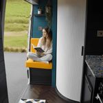 Matt White Tambour Campervan Shower Door 2000mm x 800mm (Easy Cut) - Flex Track