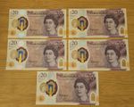 20 GBP REPLICA MONEY X5 BANK NOTES - UK POUNDS, CASH FOR MOVIES  PRANKS
