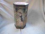 VICTORY V GUMS & LOZENGES NELSON LANCS ~ ANTIQUE TALL PRETTY LADIES DRESSES TIN