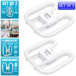 SET OF 2 FLUORESCENT LIGHT BULB 4 PIN ENERGY SAVING EFFICIENCY 28W LAMP TUBE 2D