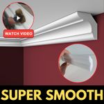 COVING Polystyrene SUPER SMOOTH CORNICE HL40 30x30mm 2M Ceiling Lightweight  XPS