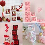 4Pc Baby Shower Party Decorations Transparent Cardboard Box Valentines Day Gift