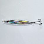 Silver Metal Jig Lure 30g Treble Hook Saltwater Pollock Mackerel Bass. Brand New