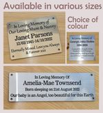 Personalised Engraved Plaque Memorial Bench Sign Silver or Brass Effect Gold