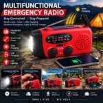 Hand Crank Dynamo Wind Up Solar AM FM Radio USB Charger Camping Light Torch Gift
