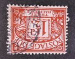 GB postage due SG D3wi 1½d chestnut 1914-22. Used.  Ref FF13