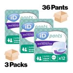 36 iD Pants Super XXL - 3 Packs of 12 - Unisex Incontinence Pull up Pants