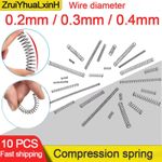 10pcs Micro Compression Springs 0.2-0.4mm OD 2-10mm Length 5-50mm UK