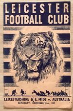 1957 LEICESTERSHIRE & EAST MIDLANDS v AUSTRALIA programme @ Leicester