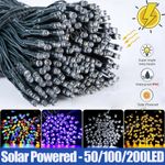 50/100/200/500 LED Solar Power Fairy Garden Lights String Outdoor Xmas Tree Lamp