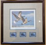 Signed & Numbered  1987 State West Virginia  Canada Geese $5 Stamp & Print Set