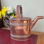 Antique Copper Watering Can Plants Old Hinged Lid Reservoir