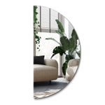 Half Moon Semicircular Mirror Frameless Large Size Hallway Living Room 100cm