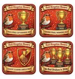 Set of 4 Coasters. Hull kR Rugby League. Winners of Cups and Shield. Fan Gift UK