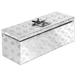 Aluminium Tool Box 33L Lockable Chest 2 Keys Trailer Truck Van Locker Boxes