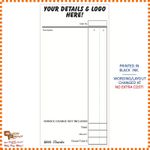 100 x PERSONALISED PRINTED RESTAURANT ORDER/RECEIPT  2 PART PADS