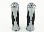 1" 25mm Diamond SKULL HAND GRIPS for Suzuki Boulevard Victory Triumph Old School