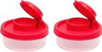 2Pcs Red Small Empty Plastic Seasonings Jar Set, Airtight Spice Jarmini Salt Pep