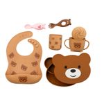 Toddler Weaning Kit Baby Silicone Feeding Set – Teddy Bear Design -  BPA Free