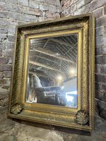 Large Antique French 19th Century Giltwood Louis Philippe Wall Mirror