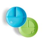 Munchkin Stay Put Divided Plates - 2 Pack Baby & Toddler  Assorted styles 
