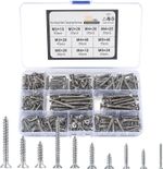 285 Pcs M2 M3 M4 M5 Stainless Steel Self Tapping Screws Assortment Set, Flat
