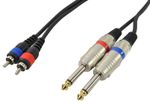 Dual Phono RCA To 1/4 Inch (6.35mm) Jack Leads - Various Cable Lengths