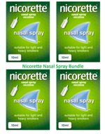 Nicorette Nasal Spray 10ml (Pack of 4) | Massive Value Bundle | Stop Smoking Aid