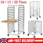 10/15/20 Sheet Commercial Bun Pan Rack Kitchen Aluminum Baking Racks Brake Wheel