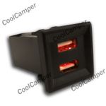 VW T5 Transporter Dual USB Phone Charger ASR Dash Blank Switch Caravelle RED