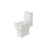 Bathroom Toilet Pan Close Coupled Square Ceramic Seat Modern White Ceramic WC
