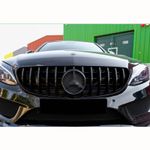 FOR MERCEDES BENZ C CLASS W205 C205 2015-2018 FRONT GRILLE GLOSS BLACK GT STYLE
