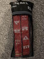 Ram Rugby Tag Belt Set 10 Adjustable Belts & 20 Tags - Red - Large 28" - 44"