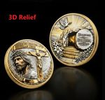 3D Religious Christianity Coin. Bible. Jesus Christ.Beautiful Commemorative Coin