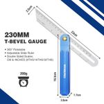 WORKPRO Try Square 8" & Adjustable Sliding Bevel 9" Aluminium Handle