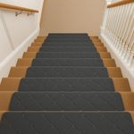 15X Anti-Slip Stair Tread Pads 65x20cm Carpet Stair Treads Mats Self Reused Step