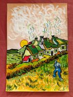 VINCENT VAN GOGH painting and drawing on old paper signed stamped vintage