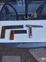 Vintage Set Squares and Bevel Square With Pumb Line