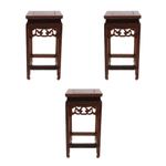 3Pcs Mini Wooden Stools Versatile Wood Plant Stand Set for Decoration