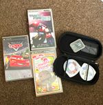 Sony PSP PAL Lot: Cars, LittleBigPlanet + Transformers UMD, Case