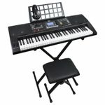 AXP2 61 Note Music Keyboard Piano Pack with Stand, Stool & Headphones - Axus