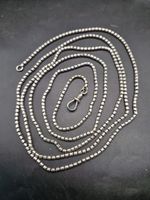 Antique Sterling Silver 61" Snake Link Guard Muff Pocket Watch Chain 36.8g