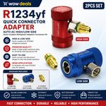 R1234yf AC Quick Coupler Adapter Kit High Low Side Connectors 2Pcs UK